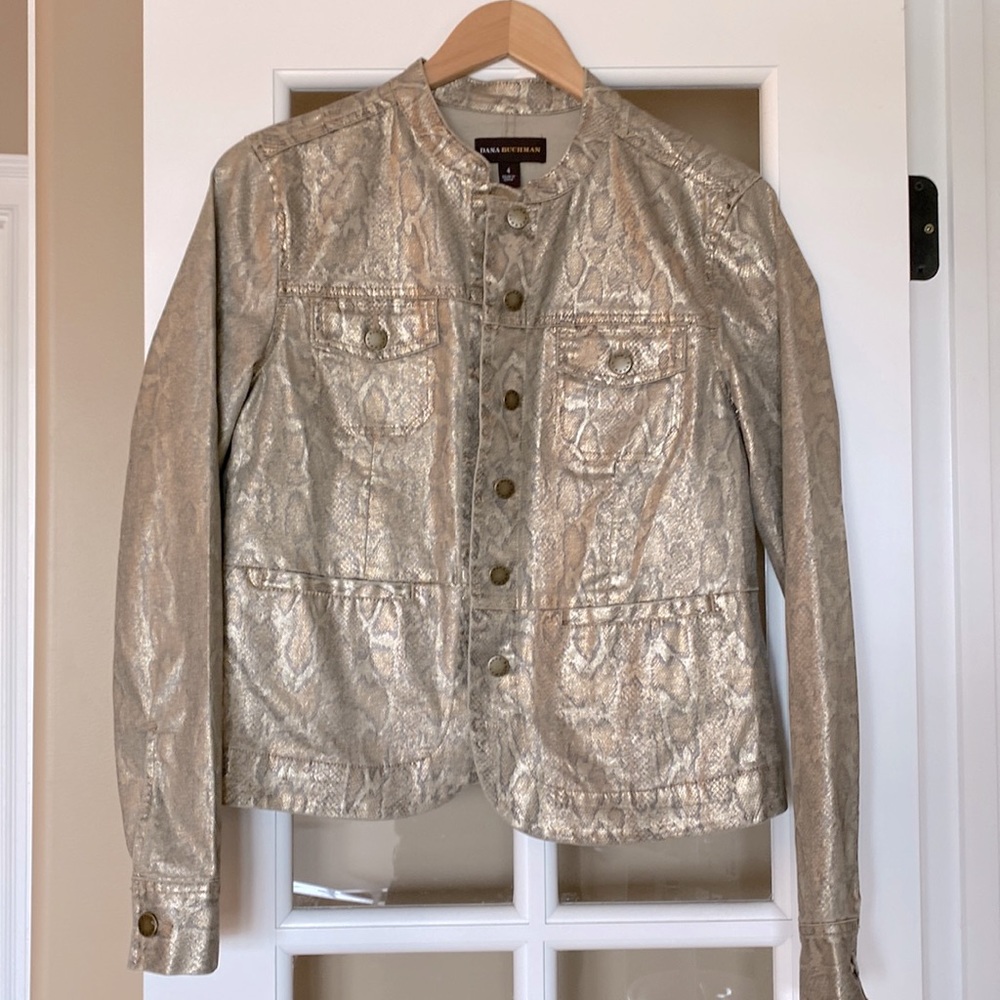 Dana Buchman Snakeskin Denim Jacket